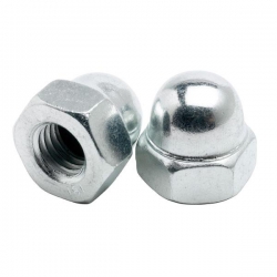 Dome Nuts Mild Steel Bright Zinc Plated, DIN 1587