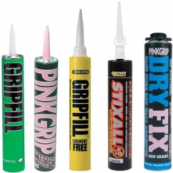 Silicone, Sealant & Adhesives: Gripfill, Pinkgrip, Fixall etc