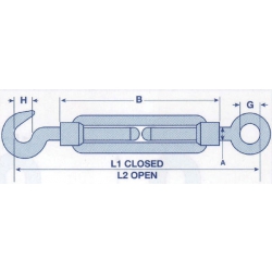 Turnbuckle Straining Hook & Eye