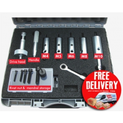 Rivet Nut Hand Installation Tool Set For M4, M5, M6, M8 & M10 Rivet nuts RNHT410