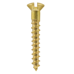 Raised Countersunk Head Slot Brass Wood Screws