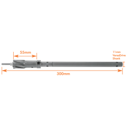 Versadrive Super Long 300mm TCT Holesaw 55mm