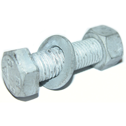 Galvanised Assembled Bolts - Hexagon Head Set, Nut & Washer. CE Approved