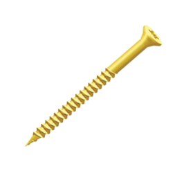 Twin-Threaded Countersunk Electro Brassed Pozi Woodscrews