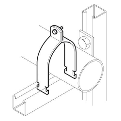 2 Part Pipe Clamp For Pipe 25.40 - 27.80mm, Mild Steel, Pre-Galvanised, Unistrut Part No. M1117