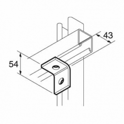 SB501 P1028 90 Degree Channel Bracket, Unistrut compatible, galvanised