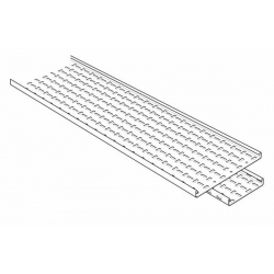 Cable Tray, Straight 3 Metre Length Medium Return Flange 75mm, Pre-Galvanised