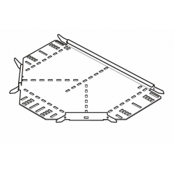 Cable Tray, Equal Tee Medium Return Flange 225mm, Pre-Galvanised