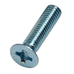 M4 x 16 Countersunk Pozi Machine Screw, Mild Steel Grade 4.6 Bright Zinc Plated, DIN 965