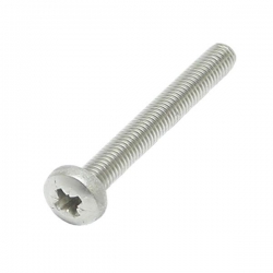 M3 x 12 Machine Screw, Pan Pozi No.1 Stainless Steel A2 (304)