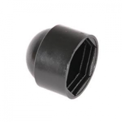 M6 (10mm) Nut & Bolt Cover Cap, Black Plastic Polyethylene