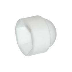 M10 (17mm) Nut & Bolt Cover Cap, White Plastic Polyethylene