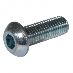 M6 x 12 Socket Button Screw, High Tensile Grade 10.9 Bright Zinc Plated, ISO 7380