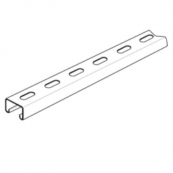 Shallow Slotted Channel Heavy Gauge x 2 Metre, 21mm x 41mm x 2.5mm. Mild steel pre-galvanised. Unistrut compatible P3300TX2 SC203/2M