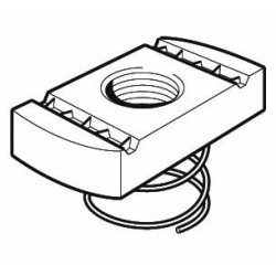 M10 Short Spring Channel Nut, Steel Bright Zinc Plated. Unistrut compatible PN102