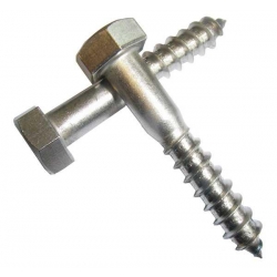 M8 x 100 Stainless Steel Hexagon Head Coach Screw A2 DIN 571