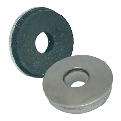 19mm Galvanised Steel Bonded Washer, hole diameter approx 5mm in rubber & 6.5mm in metal