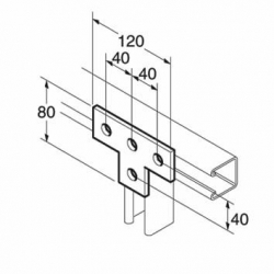 SB603 / P1031 T Bracket, Unistrut compatible, galvanised