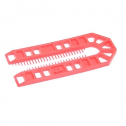 100mm x 43mm x 4mm Thick Plastic Packing Shims pack of 200 (red), Centre slot suits M12 bolts