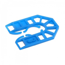 45mm x 45mm x 3mm Thick Plastic Packing Shims pack of 200 (blue), Centre slot suits M12 bolts