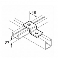 SB513 P4045 Z Bracket, Unistrut compatible, galvanised