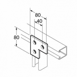 SB600 / P1036 L Bracket, Unistrut compatible, galvanised