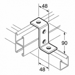 SB512 P1453 80mm Z Bracket, Unistrut compatible, galvanised