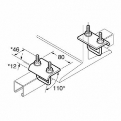 SC853 P2785 Beam Clamp, Unistrut compatible, galvanised (Not sold in pairs)