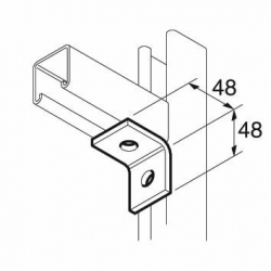 SB500 90 Degree Channel Bracket. P1026, Unistrut compatible, galvanised