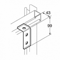 SB502 P1326 90 Degree Channel Bracket, Unistrut compatible, galvanised