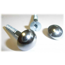 No8 x 1" Mirror Screw Steel 1/2" Dome Cap Chrome