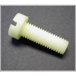 M4 x 16 Cheesehead Slotted Nylon Screw Grade 66 Natural