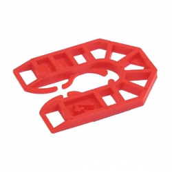 45mm x 45mm x 4mm Thick Plastic Packing Shims pack of 200 (red), Centre slot suits M12 bolts