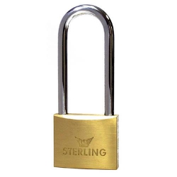 40mm Double Locking Long Shackle Brass Padlock (2 Keys)