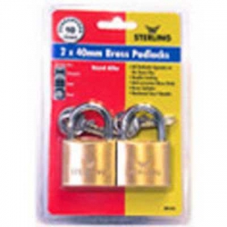 40mm Double Locking Brass Padlock (Pack of 2 with 2 Keys)