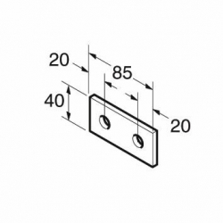 SB507 P1065 Splice Plate 2 Hole, Unistrut compatible, galvanised