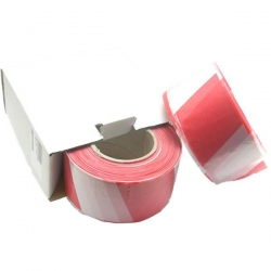 75mm x 500 metre Red and White Non-Adhesive Barrier Cordon Tape