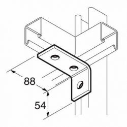 SB503 P1458 90 Degree Channel Bracket, Unistrut compatible, galvanised