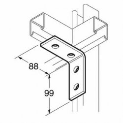 SB504 (P1325) 90 Degree Channel Bracket, Unistrut compatible, galvanised