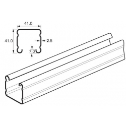 Deep Plain Channel Heavy Gauge x 6 Metre, 41mm x 41mm x 2.5mm. Mild steel pre-galvanised. Unistrut compatible P1000X6 SC400/6M