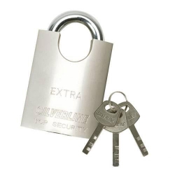 Silverline 70mm Shrouded Double locking Padlock (3 Keys) 260329