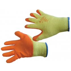 Latex Grip Gloves Orange Size L (1 pair)