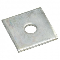 M12 x 40 x 3mm Mild Steel Square Plate Washer Bright Zinc Plated, DIN 436