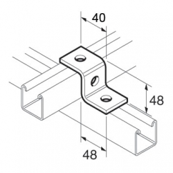 SB511 P1045 Z Bracket, Unistrut compatible, galvanised