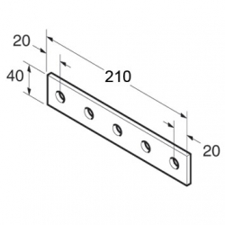 SB510 P1941 Splice Plate 5 Hole, Unistrut compatible, galvanised