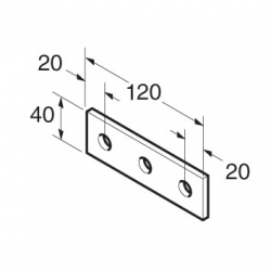 SB508 P1066 Splice Plate 3 Hole, Unistrut compatible, galvanised