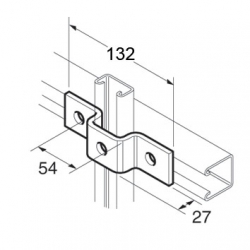 SB514 P4047 U Bracket, Unistrut compatible, galvanised