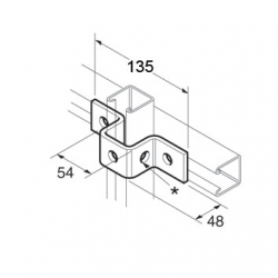 SB515 P1047 40mm U Bracket, Unistrut compatible, galvanised