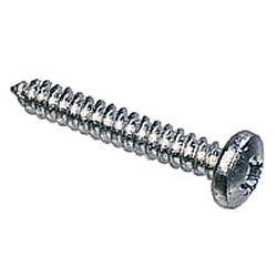 6 x 1/2" (3.5x12mm) Self Tapping Screw, Pan Pozi No.2 AB, Steel Bright Zinc Plated