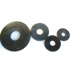 M6 x 25 x 1.5mm Black Rubber Mudguard Penny Washers